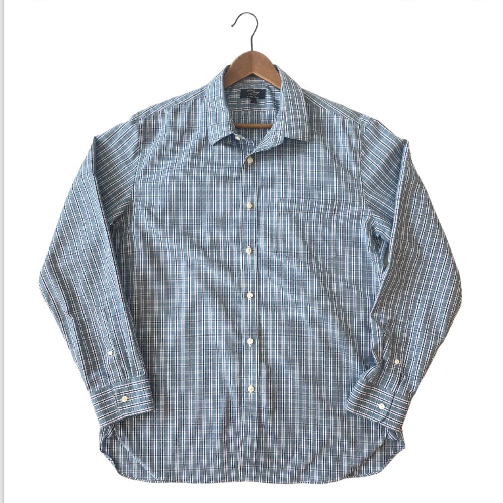 J. Crew Mens Thompson Flex 80's 2 Ply Wrinkle Free Dress Shirt